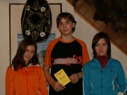 Kategorie 11-14 let - zleva Blanka Ros�kov� (2), Michal Nov�k (1), Martina Va�kov� (3)