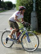 Romča při dojezdu cyklistické části... Romča při dojezdu cyklistické části...